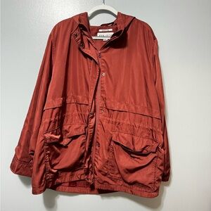Ava & Viv Water Resistant Rain Coat in Burgundy Red 4X